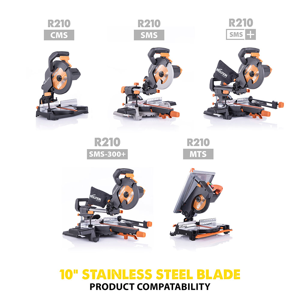 Evolution 10BLADESSN | 10 in. | 66T | 1 in. Arbor | Stainless Steel TCT Blade