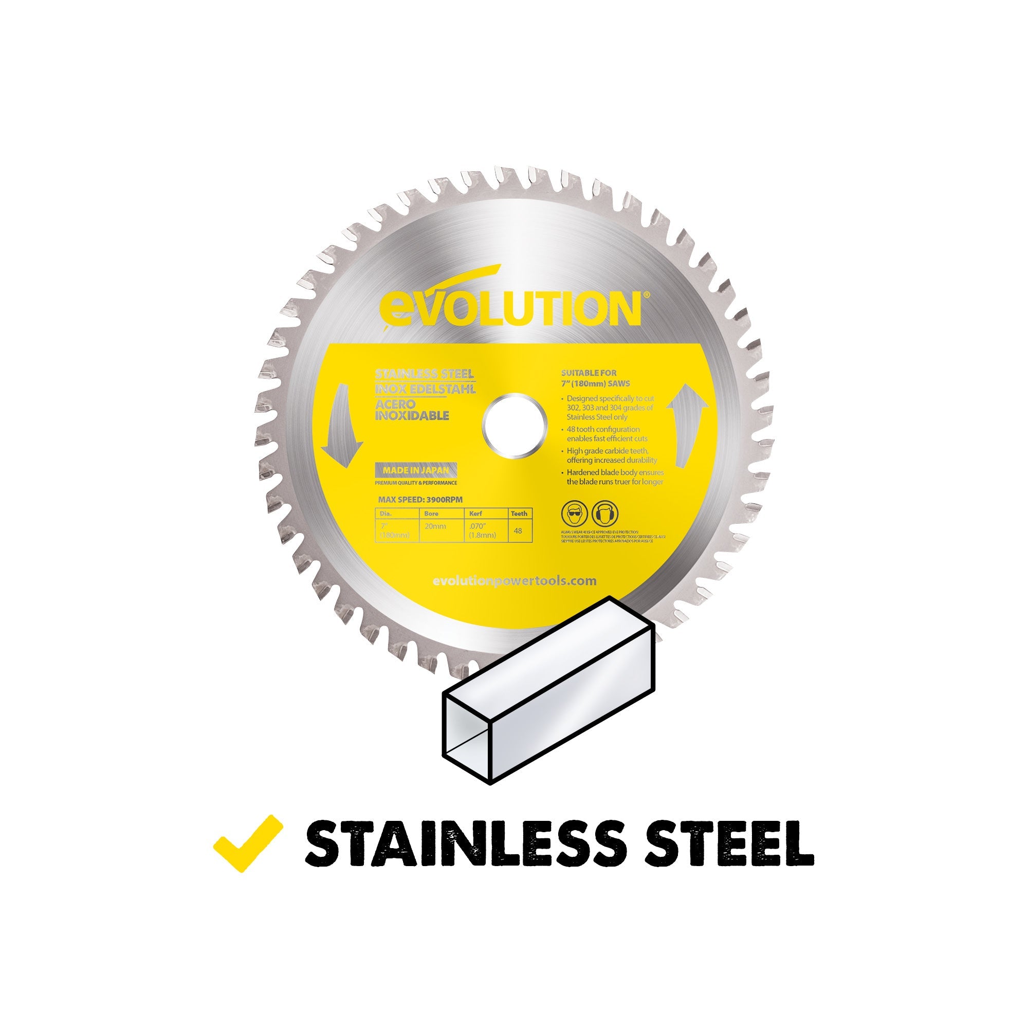 Evolution 180BLADESSN | 7 in. | 48T | 20mm Arbor | Stainless Steel TCT Blade