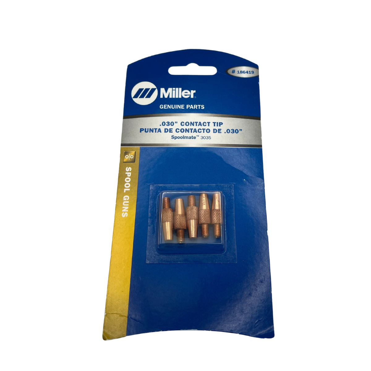 Miller .030" Contact Tips for Spoolmate 100/200/3035, 5pk- 186419