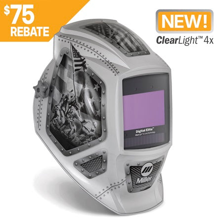 Miller Digital Elite Welding Helmet w/ ClearLight 4X, Forged in Freedom - 299617