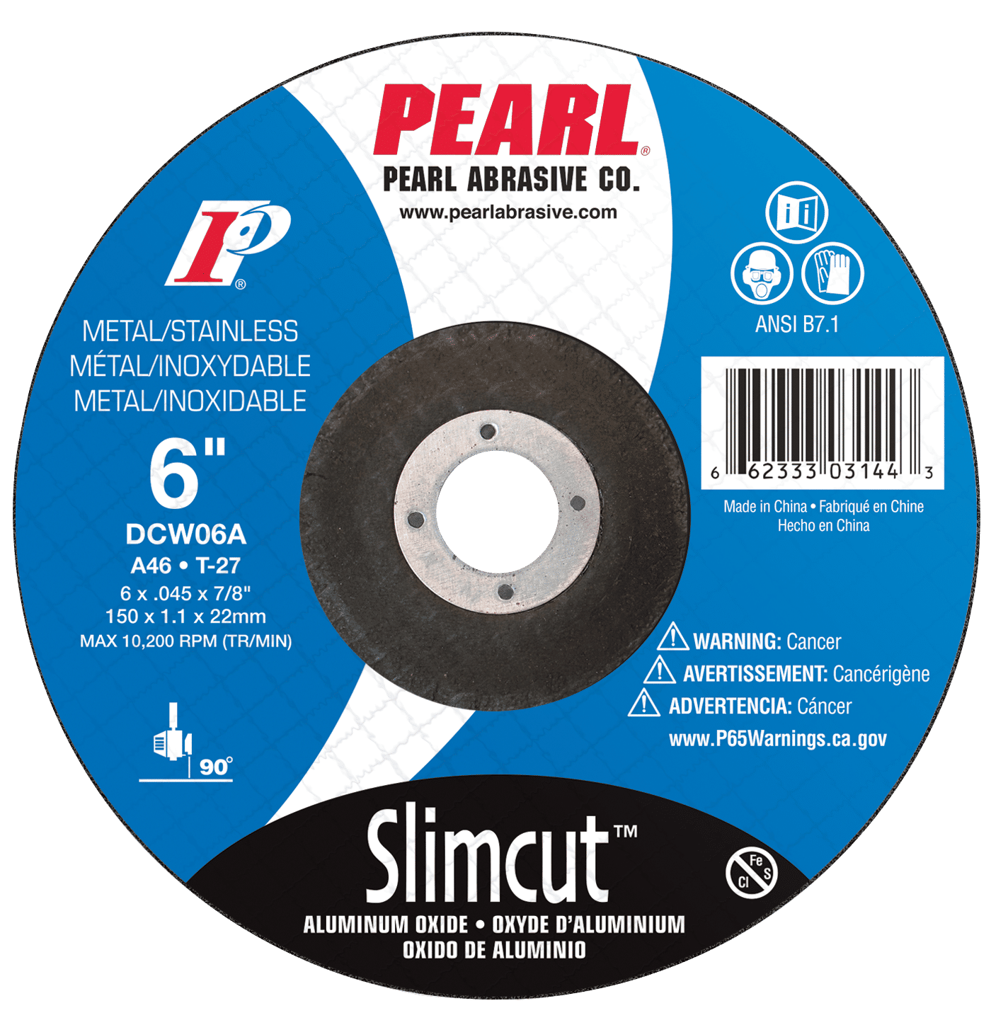 DCW06A SlimCut™ Aluminum Oxide Cut-Off Wheels, T-27, 6" x .045 x 7/8 A46 (25 Pack)