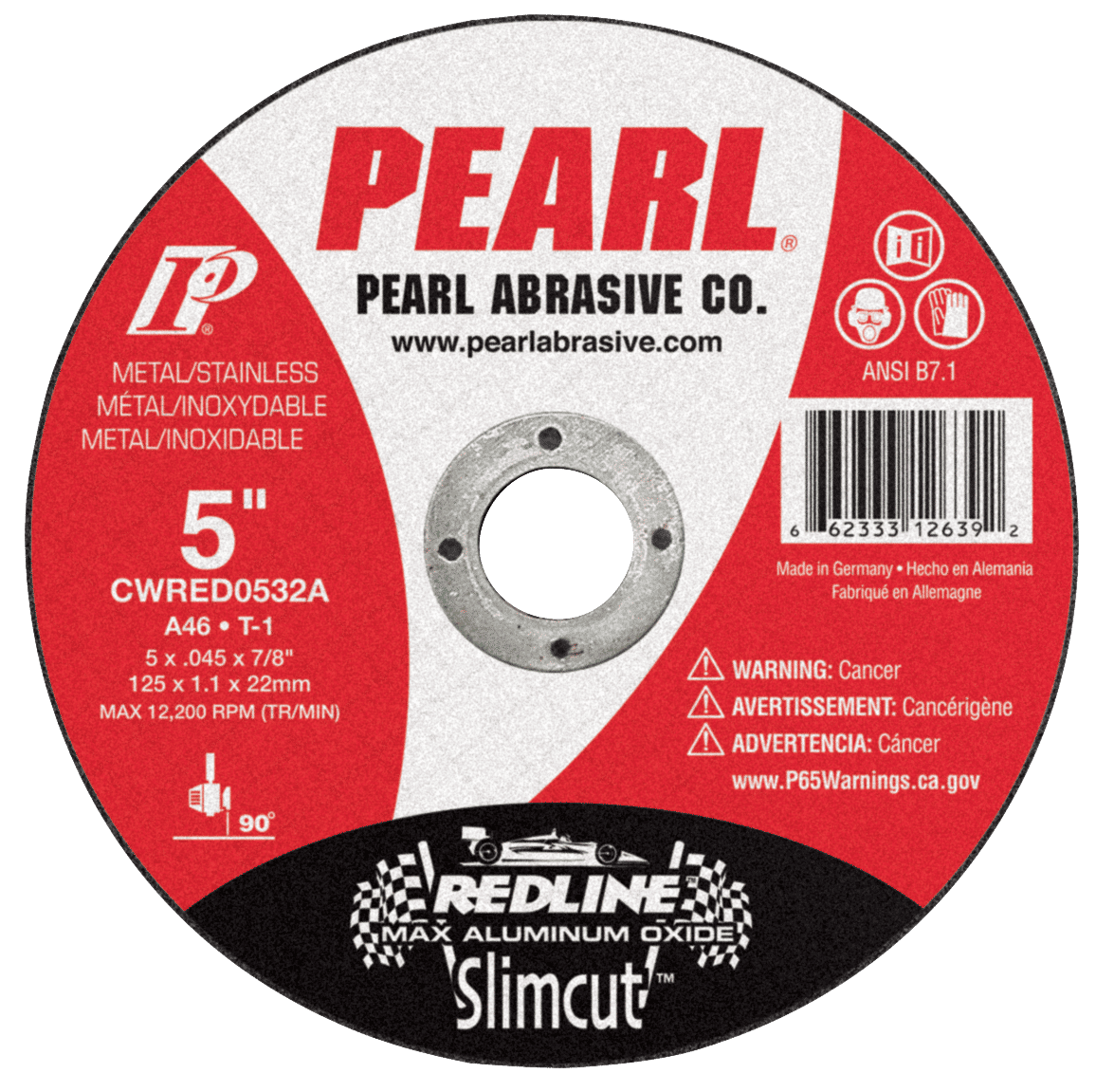 CWRED0532A Slimcut™ Redline Max AO™ Cut-Off Wheels, T-1, 5" x .045 x 7/8 A46 (25 Pack)