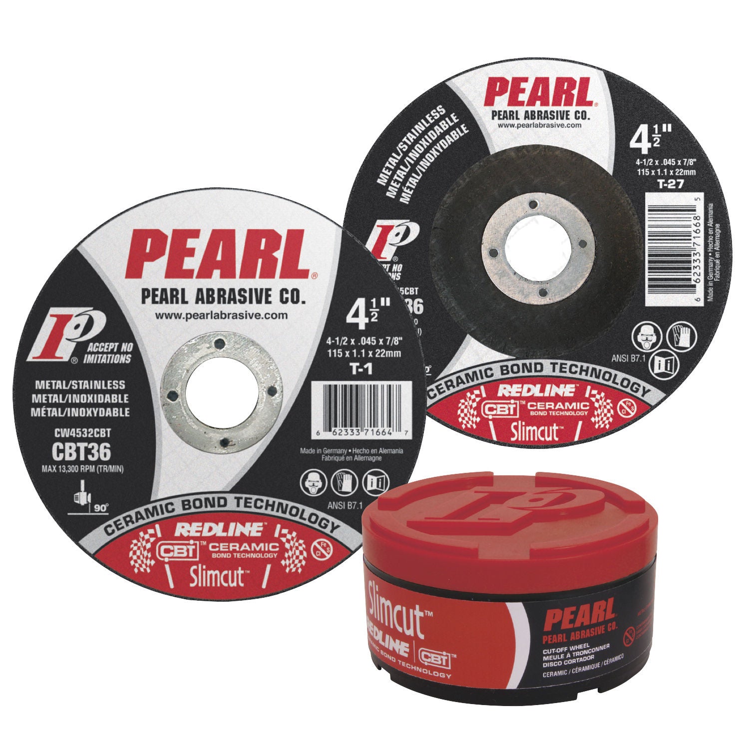 DCW45CBT SlimCut™ Redline CBT Thin Cut-Off Wheels, T-27, 4.5" x .045 x 7/8 CBT36 (25 Pack)