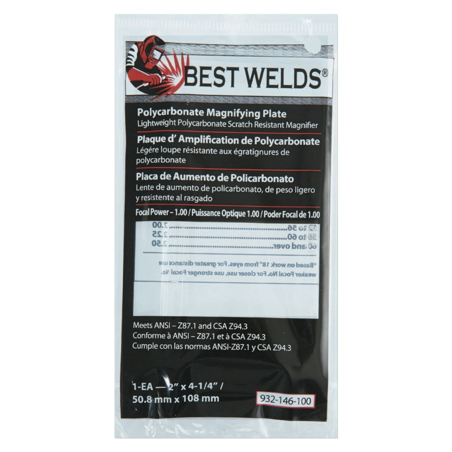 Best Welds Polycarbonate Magnifier Lens, 2" x 4.25" - 901-932-146