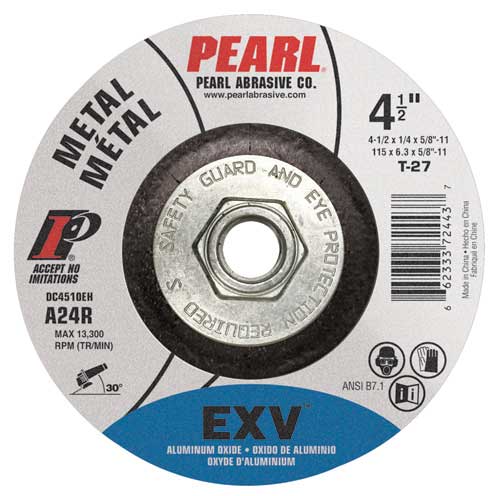 DC4505EH Depressed Center EXV Aluminum Oxide Grinding Wheel - Pipeline, 4.5" x 1/8" (10 Pack)