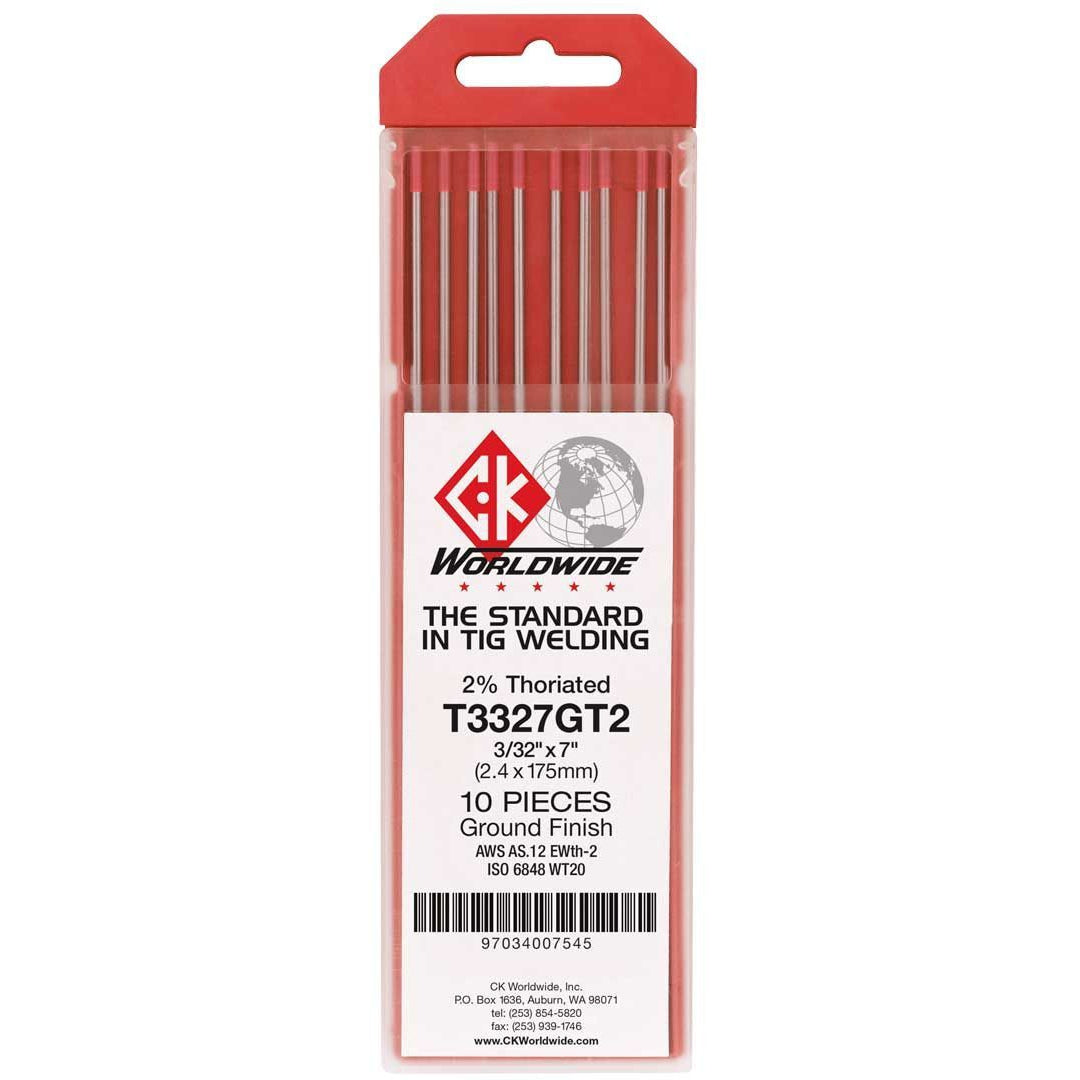 CK Worldwide 2% Thoriated (Red) Tungsten, 10pk