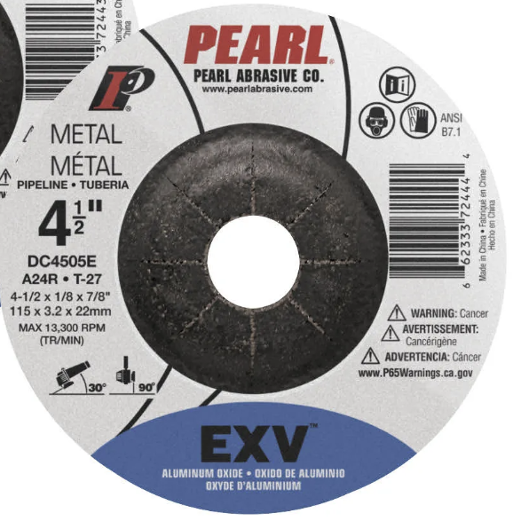 DC4510E Depressed Center EXV Aluminum Oxide Grinding Wheel, 4.5" x 1/4" (25 Pack)