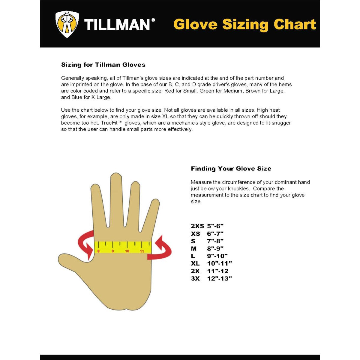 Tillman 1920 Top Grain Cowhide Impact Drivers Gloves w/ Heat & Cut Resistance