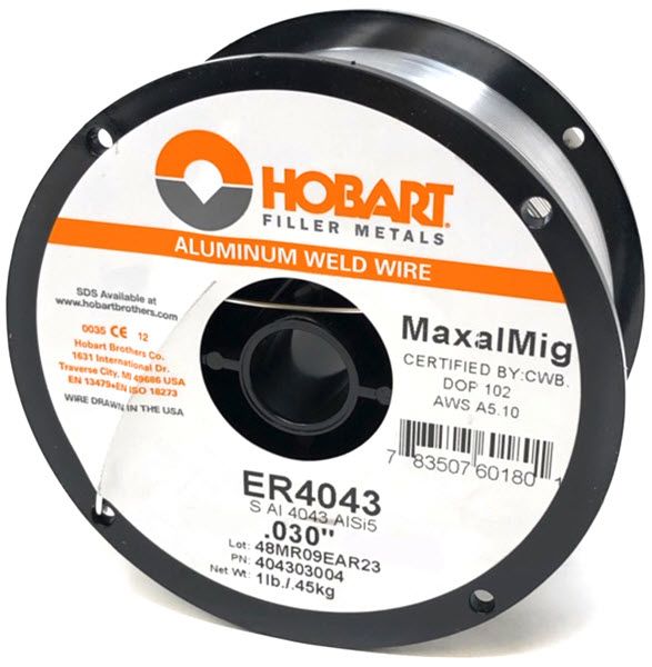 Hobart ER4043 .030 Aluminum MIG Wire, 1lb Spool - H381806-R18