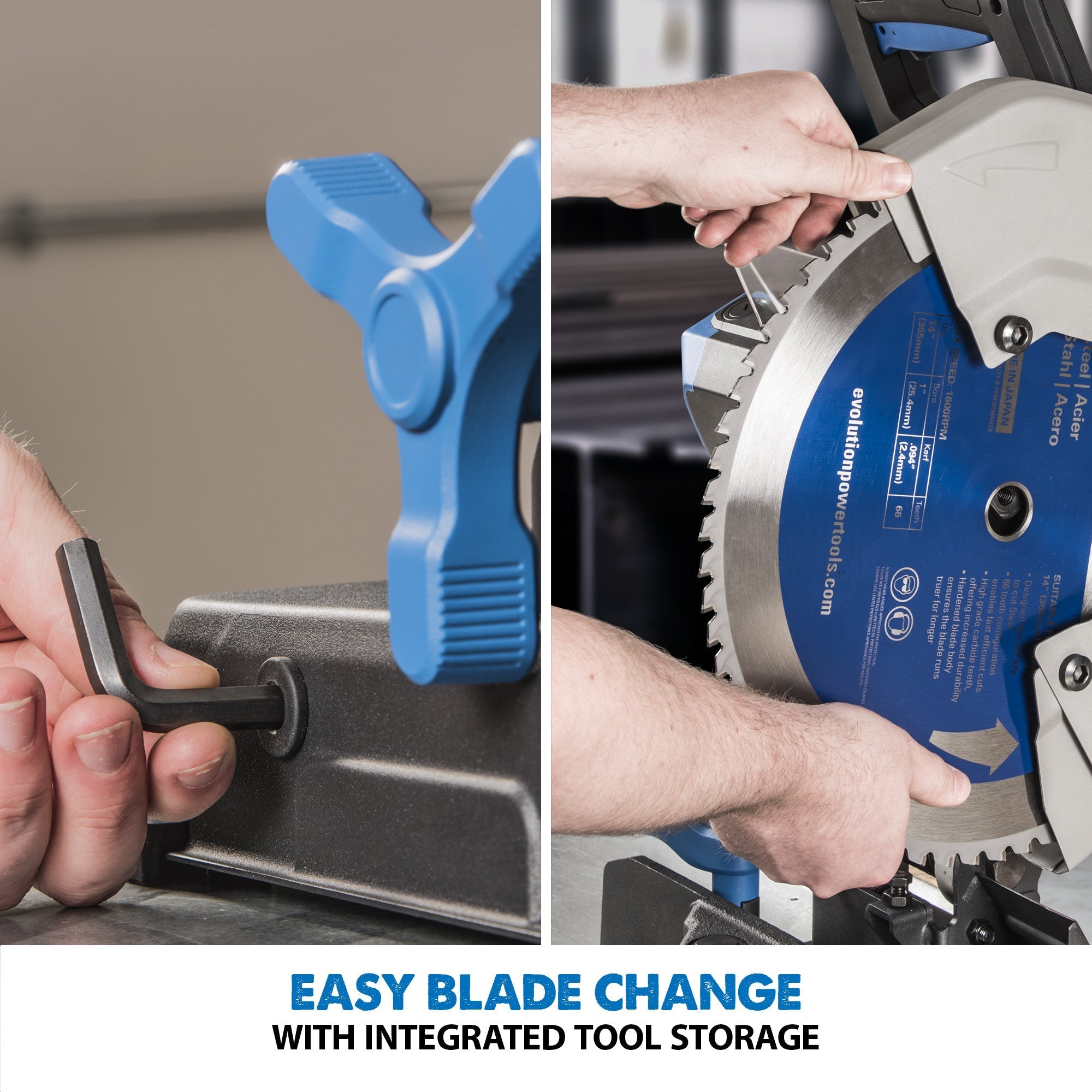 Evolution S355CPSL Metal Cutting Chop Saw w/ 14 in. Mild Steel Blade