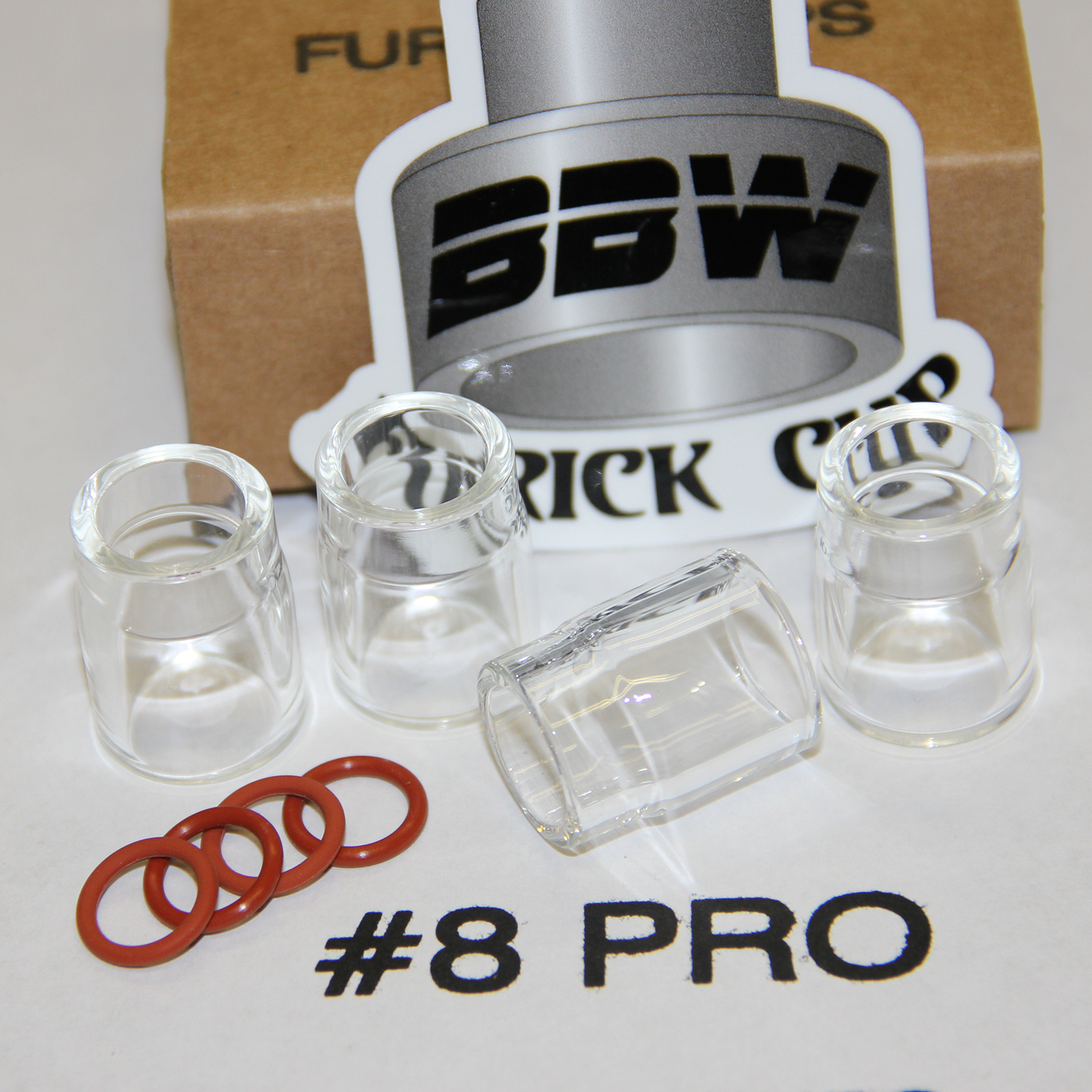 Furick Cup 8PRO4 #8 Pro Pyrex Cups, 4pk