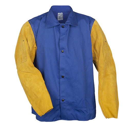 Tillman 9230 30" Blue Welding Jacket with Leather Sleeves