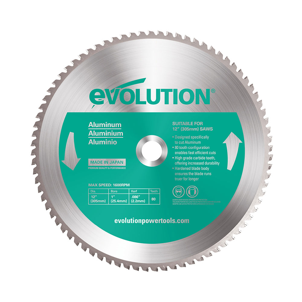 Evolution 12BLADEAL | 12 in. | 80T | 1 in. Arbor | Aluminum and Non-Ferrous Metal TCT Blade