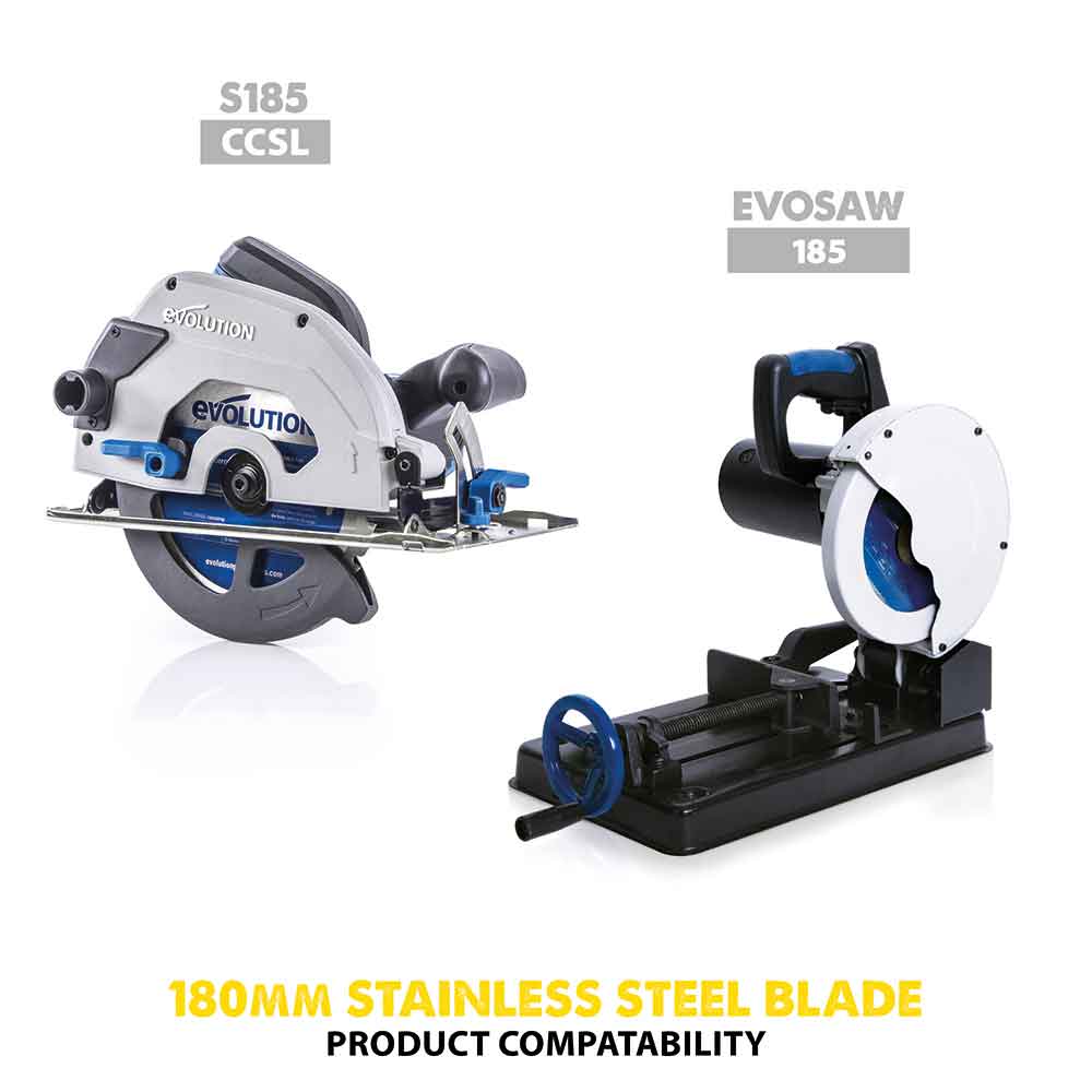 Evolution 185BLADESSN | 7-1/4 in. | 48T | 20mm Arbor | Stainless Steel TCT Blade