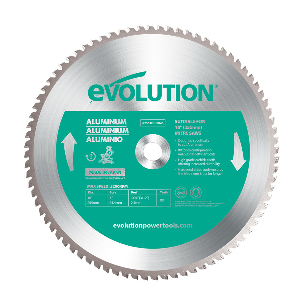 Evolution 10BLADEAL | 10 in. | 80T | 1 in. Arbor | Aluminum and Non-Ferrous Metal TCT Blade