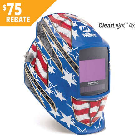 Miller Digital Elite Welding Helmet w/ ClearLight 4X, Stars & Stripes - 296770
