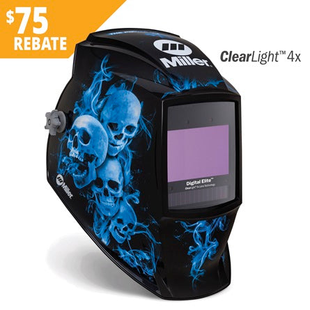 Miller Digital Elite Welding Helmet w/ ClearLight 4X, Blue Rage II - 296774