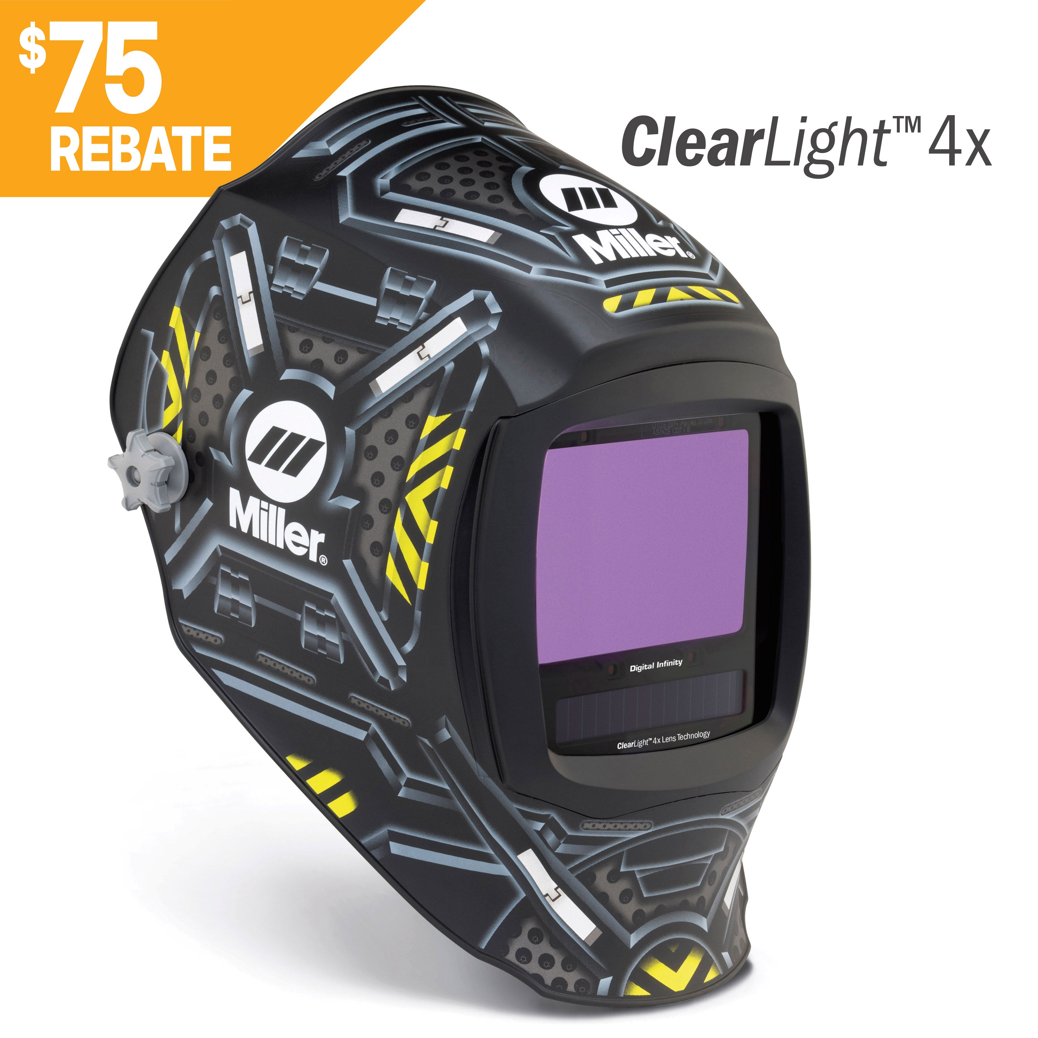 Miller Digital Infinity Welding Helmet w/ ClearLight 4X, Black Ops - 296779