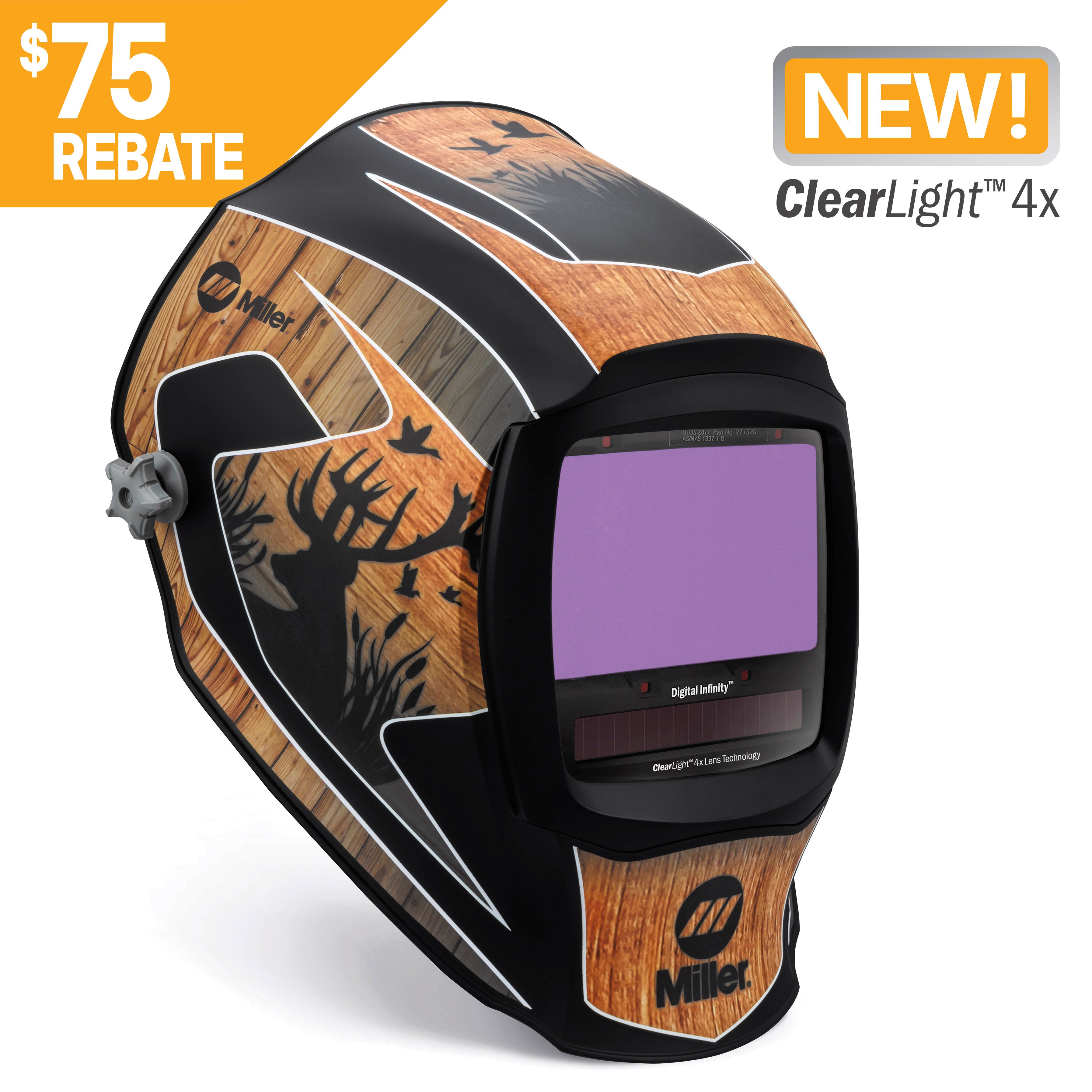 Miller Digital Infinity Welding Helmet w/ ClearLight 4X, Outdoorsman - 296783