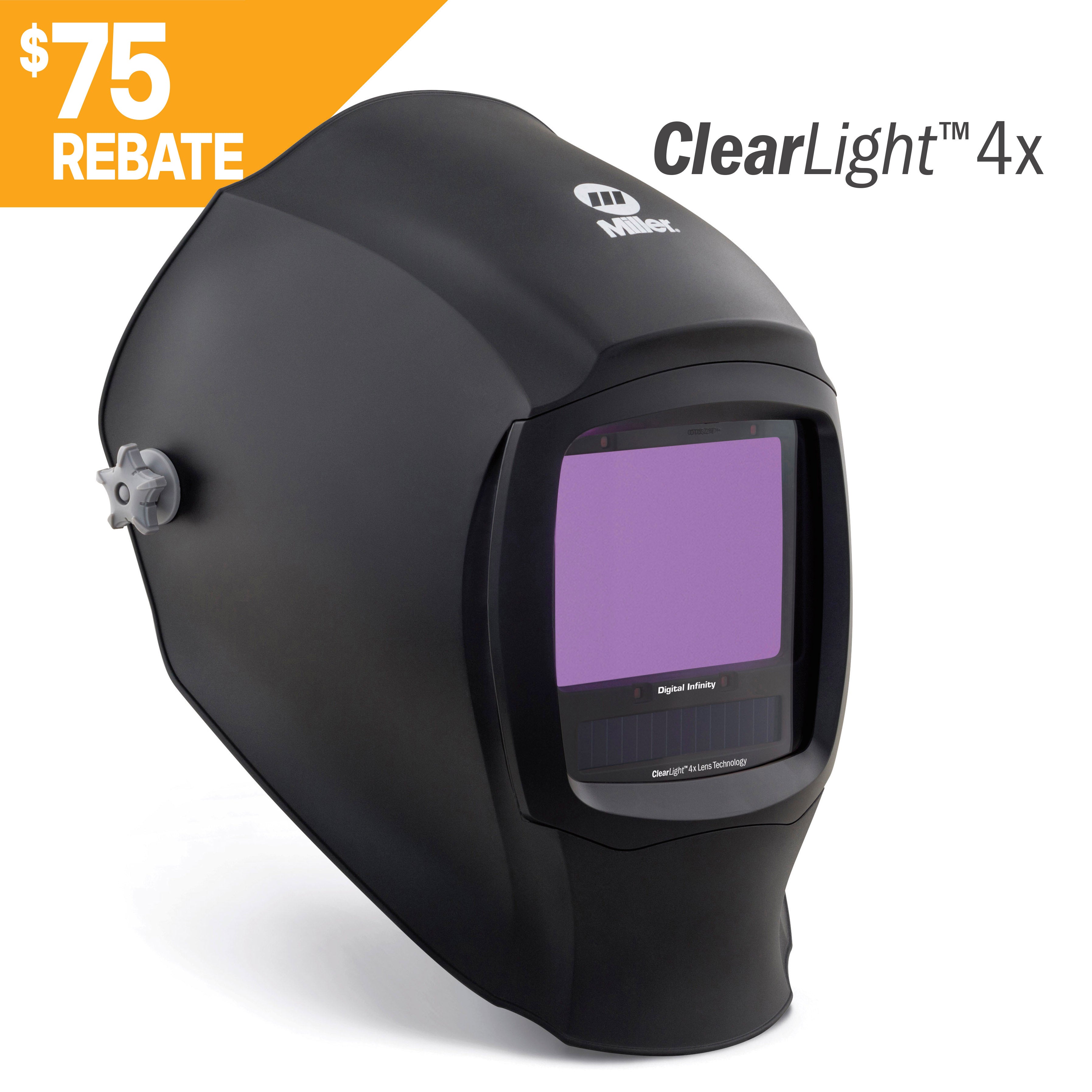 Miller Digital Infinity Welding Helmet w/ ClearLight 4X, Black - 296786