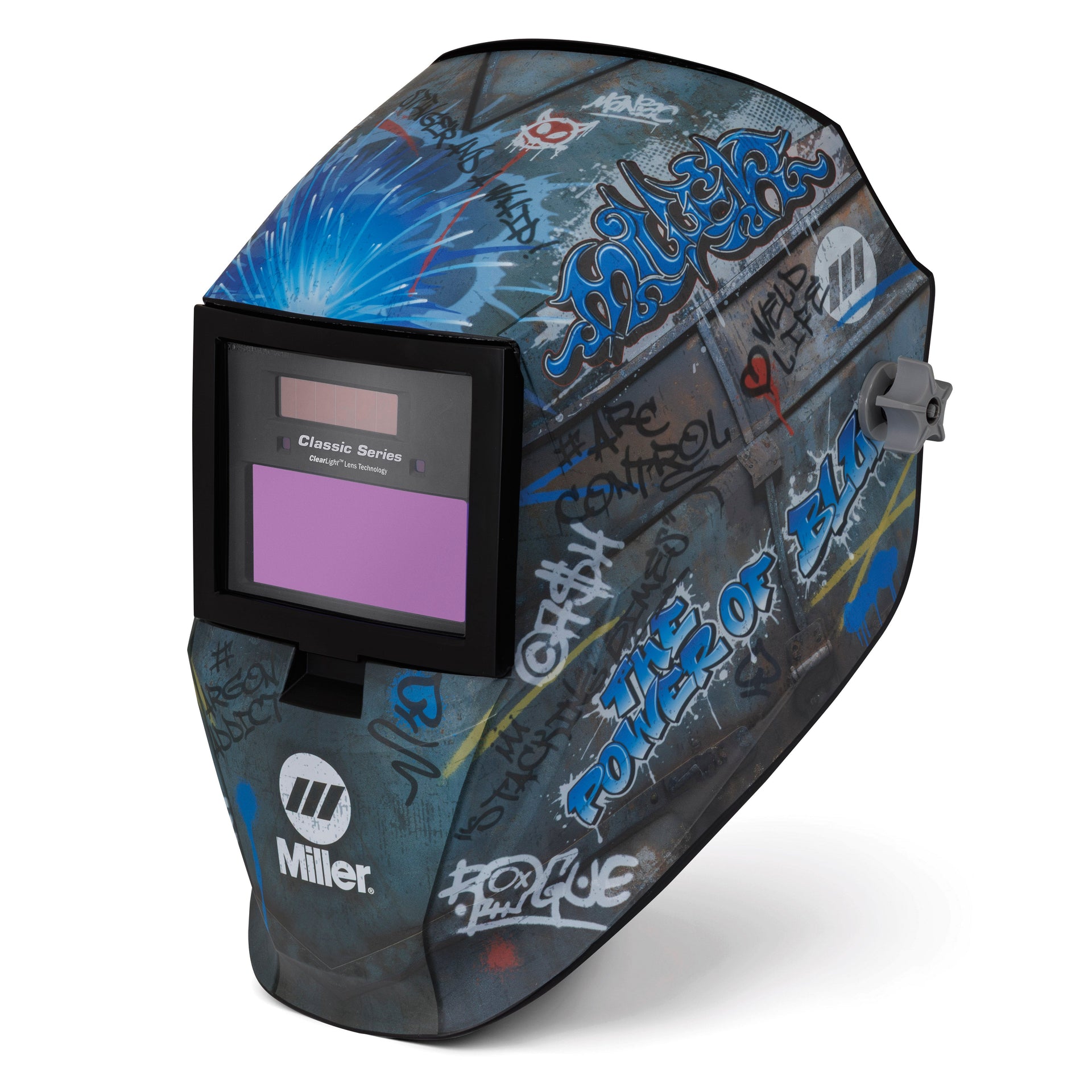Miller 299618 Classic Series Auto Darkening Welding Helmet With ClearLight Lens, Street Sparks