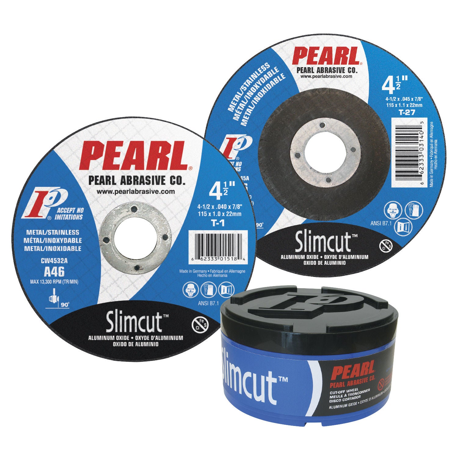 CW4532A Slimcut™ Aluminum Oxide Cut-Off Wheels, T-1, 4.5" x .040 x 7/8 A46 (25 Pack)