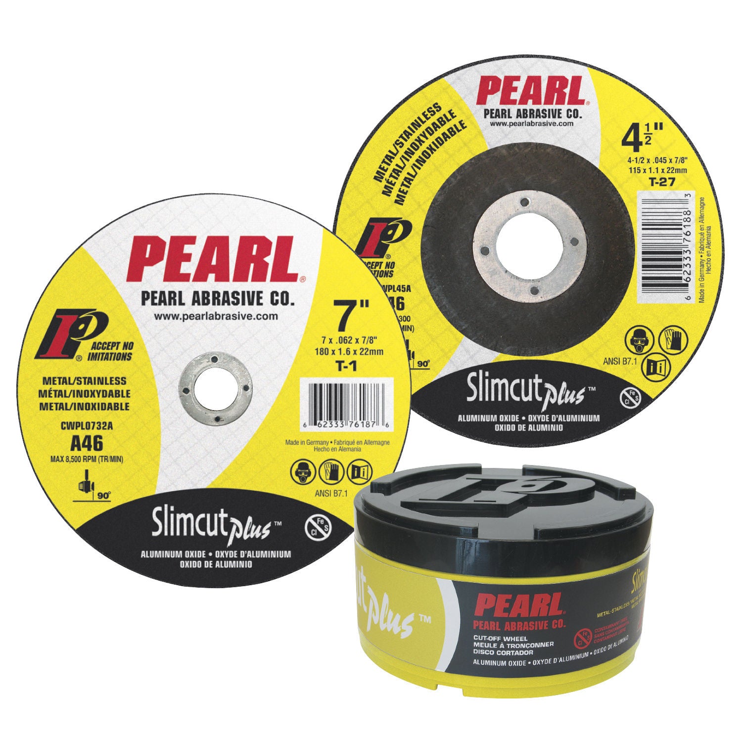 CWPL0732A Slimcut™ Plus Aluminum Oxide Cut-Off Wheels, T-1, 7″ x 0.45 x 7/8 (25 Pack)