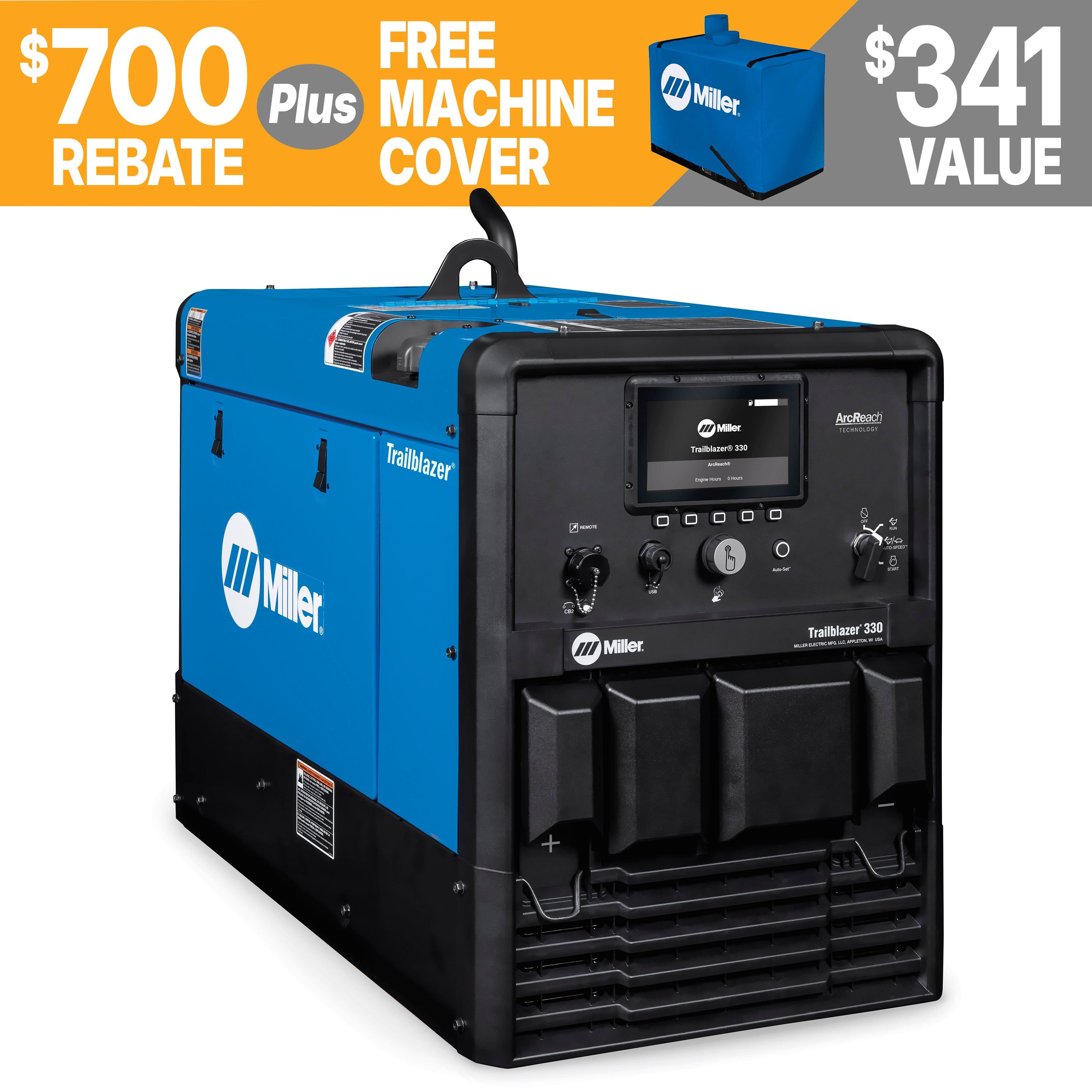 Miller Trailblazer 330 Welder/Generator w/Excel Power - 907831001