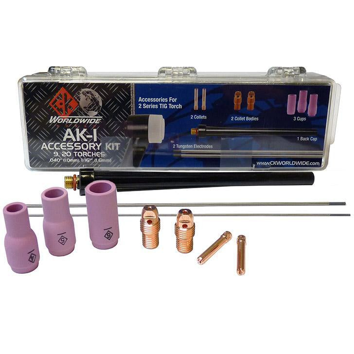 CK Worldwide AK-1 9/20 Series TIG Torch Accessory Kit, Small