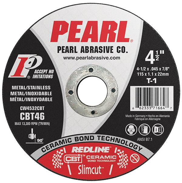 CW4532CBT SlimCut™ Redline CBT Thin Cut-Off Wheels, T-1, 4.5" x .045 x 7/8 CBT36 (25 Pack)