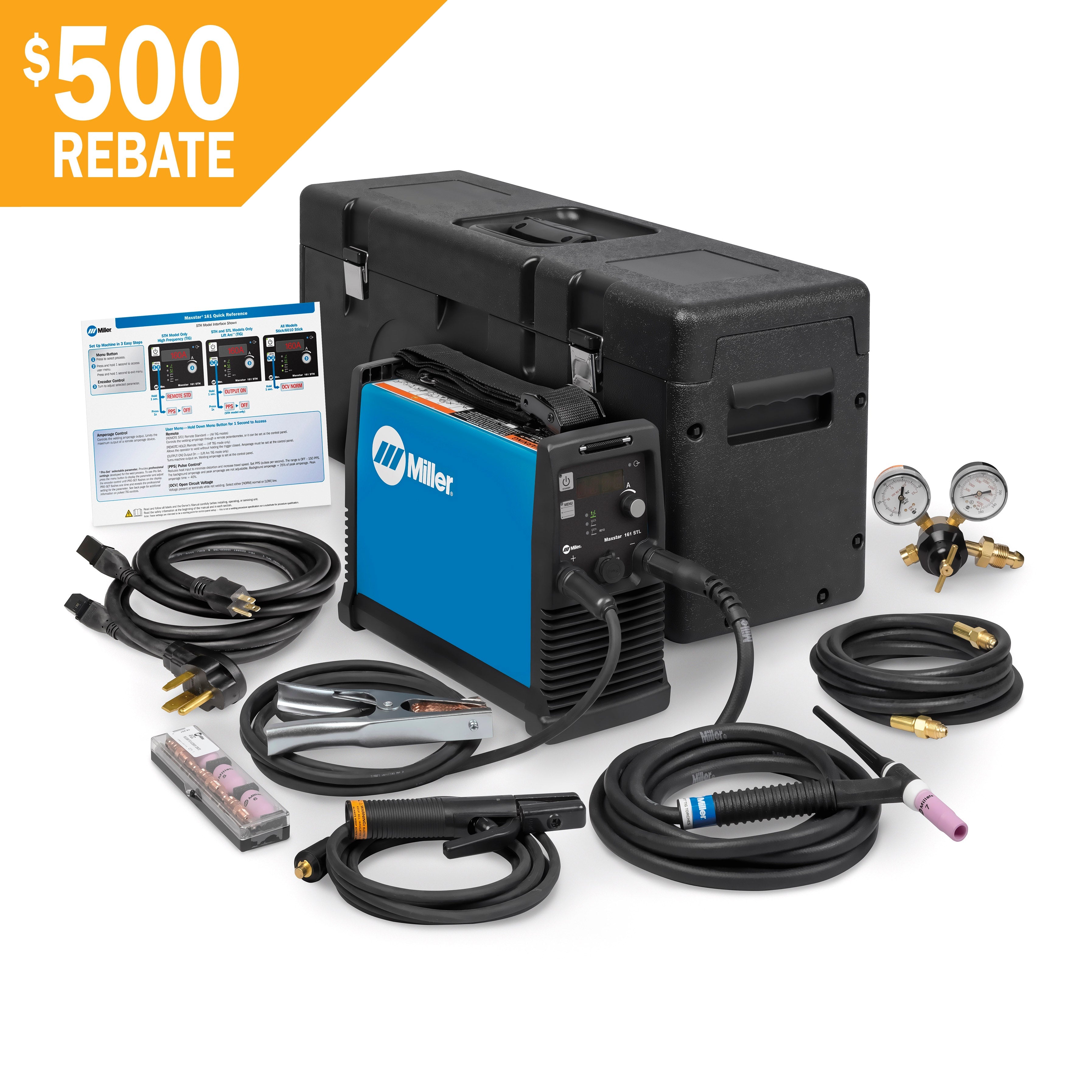 Miller Maxstar 161 STL TIG and Stick Welder with X-Case - 907710001