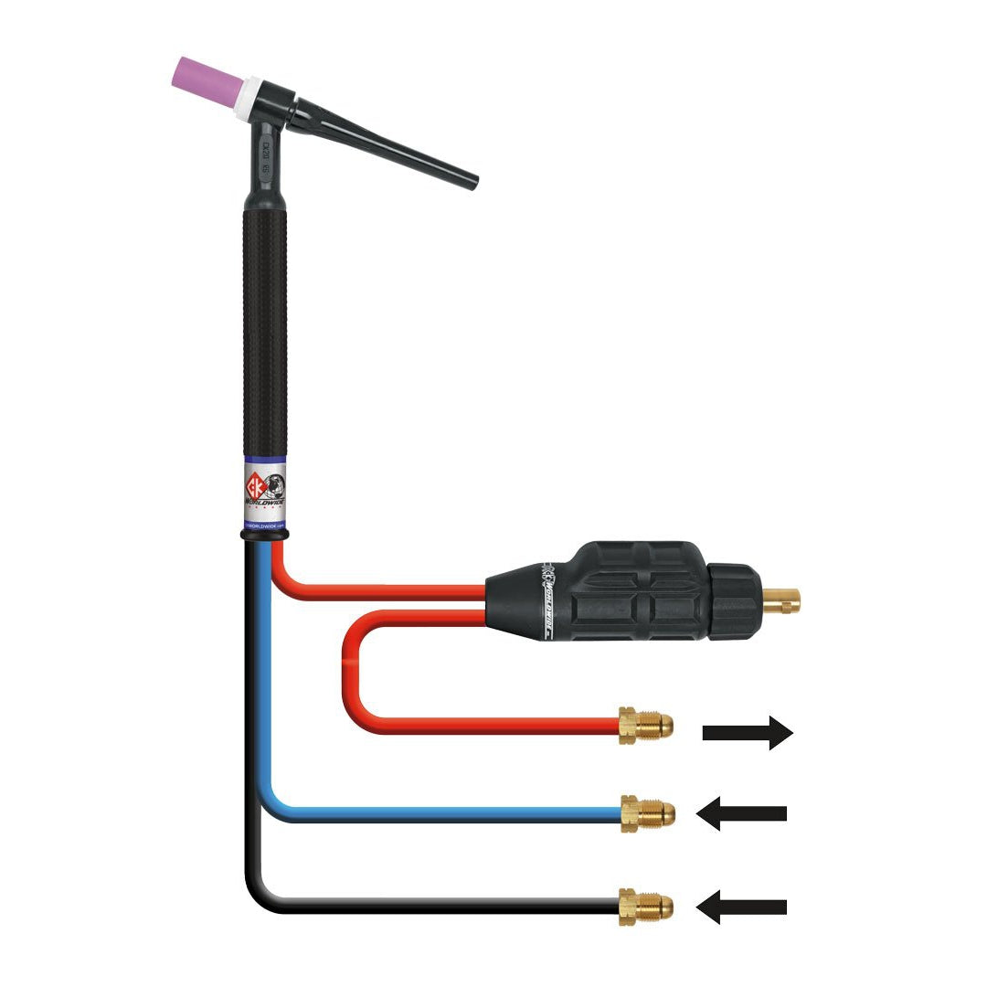 CK Worldwide SLWHAT-35QD 35mm SafeLoc QD Male Dinse Connector, Water-C