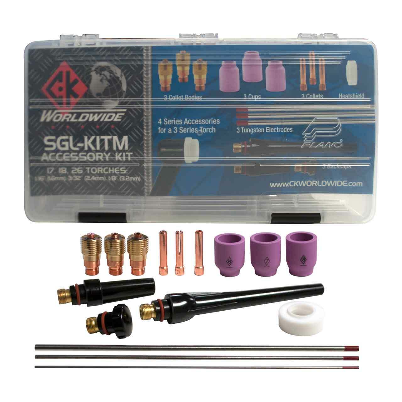 CK Worldwide SGL-KITM 17/18/26 Series High Amperage Stubby Gas Lens Accessory Kit