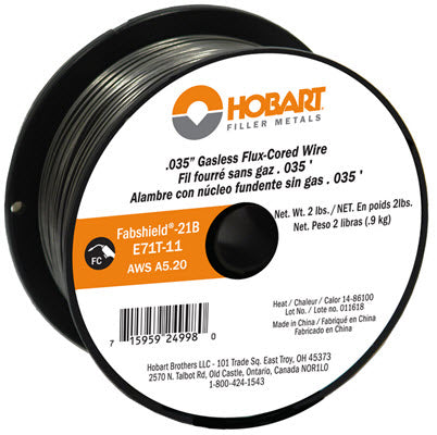 Hobart E71T-11 Flux-Cored Welding Wire,  .035, 2lb Spool - S222108-019