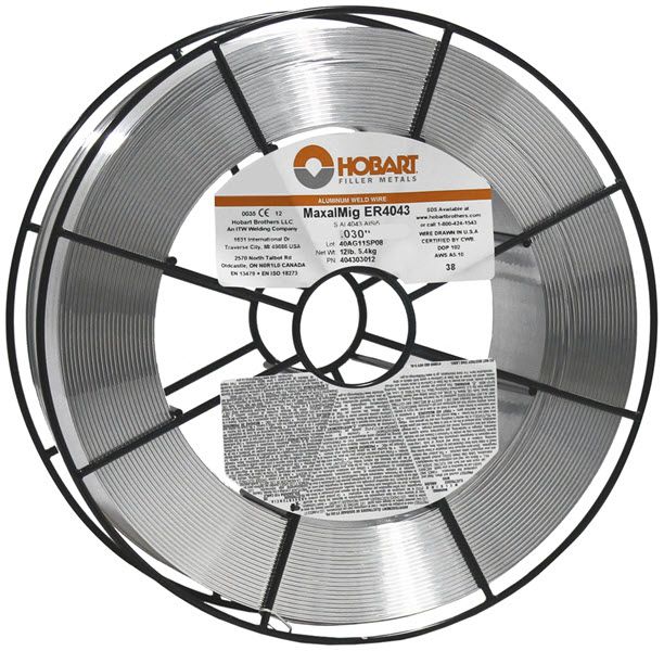 Hobart ER4043 Aluminum MIG Wire ,12lb Wire Basket Spool