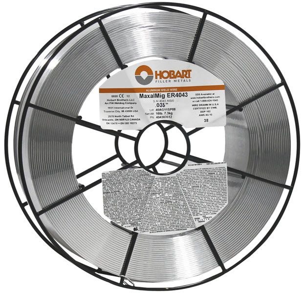 Hobart ER4043 Aluminum MIG Wire ,12lb Wire Basket Spool