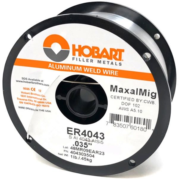 Hobart ER4043 Aluminum MIG Wire,  .035", 1lb Spool - H381808-R18