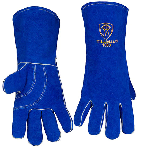 Tillman 1080 Blue Cowhide Welding Gloves, 12pk