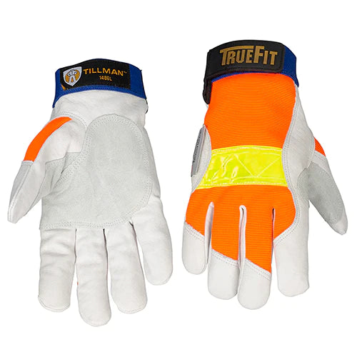 Tillman 1486 TrueFit High Vis Insulated Winter Work Gloves, Pigskin