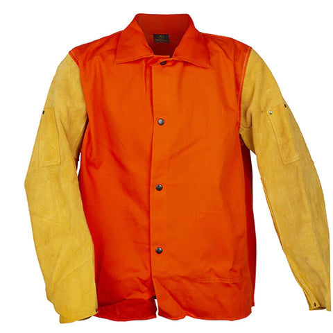 Tillman 9230D 30" Orange Welding Jacket w/ Leather Sleeves