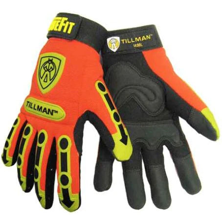 Tillman 1498 TrueFit Hi-Vis TPR Padded Work Gloves