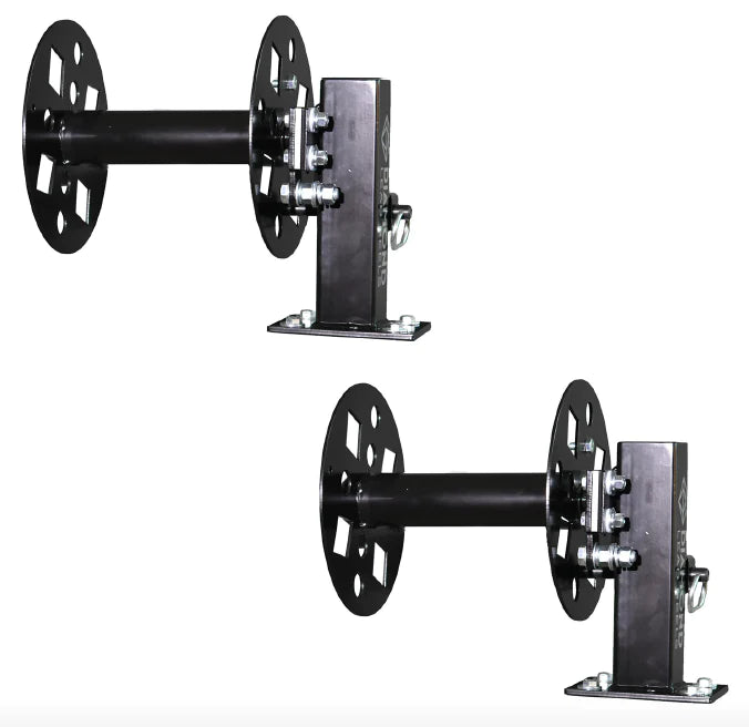 Heavy Duty 10" Welding Cable Lead Reel Set – USA Made, Live Reel Setup, 600 Amp, 2-Pack (Fixed Base)